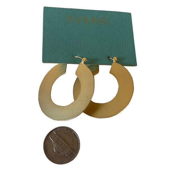 Everri Matte Gold Toned Thin Huggie Hoops. - Picture 1 of 5